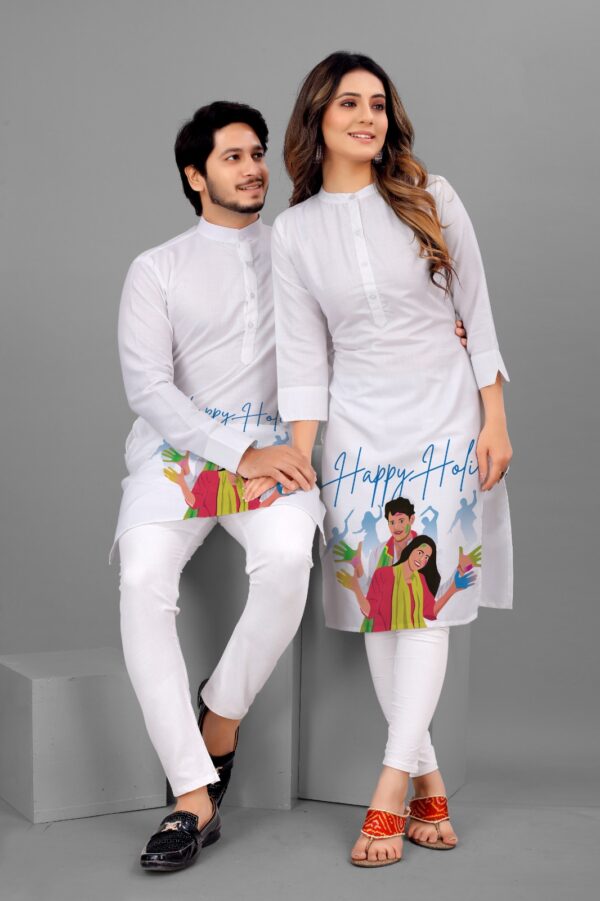 HOLI SPECIAL COUPLE COMBO KURTI & KURTA (2PC)