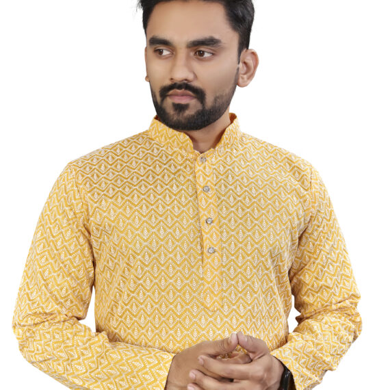 Thai Silk With Lucknowi Work Kurta Pajama (2pc)