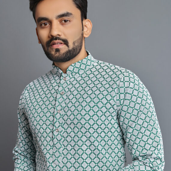 Lakhnavi Chikan Kurta Pajama Set(2pc)