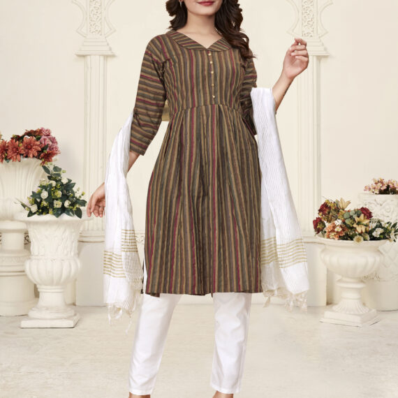 Women's Kurti, Pant & Dupatta Set(3pcs)
